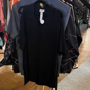 Chicos Women's Black Open-Front Cardigan Top